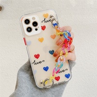 Étui de téléphone de luxe avec motif floral graffiti, TPU+PC, étanche, antichoc, bracelet, pour les séries 12/13 avec peinture UV