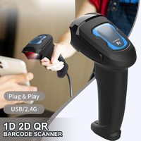 GTCODESTAR Handheld 1D USB lector de código de barras 2,4G pistola de escaneo de código de barras lector de código QR 2D escáner de código de barras inalámbrico para almacén