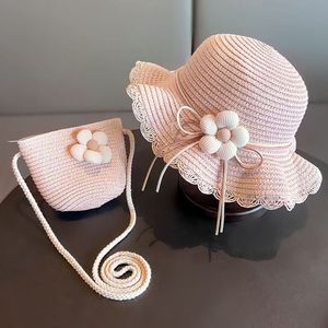 Sombrero de Paja para Niñas de 2 a 10 Años, Ala Ancha, Protección Solar, con Flor, Estilo Dulce y Fresco, Primavera 2026 - Product Image 4