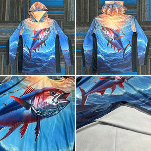 เสื้อตกปลาแบบมีฮู้ดสำหรับผู้ชายผู้หญิงเสื้อตกปลามีฮู้ด <span class=keywords><strong>UPF</strong></span> 50 + น้ำหนักเบาระบายอากาศได้ดีแห้งเร็วเสื้อผ้าตกปลากลางแจ้ง - Product Image 4