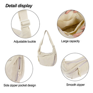 Bolso Bandolera de Nylon Sencillo para Mujer, Bolso de Hombro Versátil Tipo Dumpling con Logotipo Personalizable, Riñonera con Logotipo Personalizado - Product Image 3