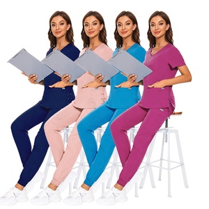 Mode médical gommages uniforme hôpital infirmière ensembles soins infirmiers femmes gommage survêtement longue droite côté cordons Durable Crubs ensembles - Product Image 5