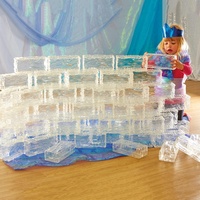 Jouets éducatifs pour enfants, effet Glacier, briques de glace en plastique Transparent, excellents blocs de glace