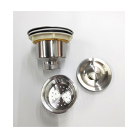 Évier de cuisine moderne à double bac avec drain flexible et siphon filtrant facile à installer, tuyau d'égout en PVC et fil métallique
