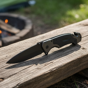 Couteau pliant en titane pour survie en plein air, camping et <span class=keywords><strong>chasse</strong></span>, avec manche en plastique personnalisé et lame en acier – Nouveauté 2026, vente en gros - Product Image 2