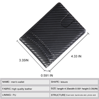 Portefeuille fin et portable en microfibre avec fenêtre pour permis de conduire, plusieurs emplacements pour cartes et pince à billets pour hommes d'affaires