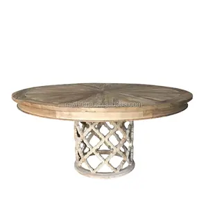 Table à manger ronde en bois de chêne, Style Antique classique, 12 places