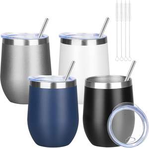 Vaso de Vino de 12 oz al por Mayor con Tapa, Color Degradado, Acero Inoxidable, Aislado, Reutilizable, para Viajes, para Mujeres y Madres - Product Image 1