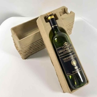 Op maat gemaakte biologisch afbreekbare, drooggeperste, milieuvriendelijke, gerecycleerde papiervezelpulp fleswijnverpakking, pulp insert verzendverpakking
