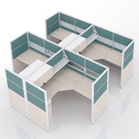 Bureau modulaire moderne Poste de travail ouvert avec cabines Mobilier de table de travail du personnel pour les espaces de bureau modernes Grandes cabines 8x8
