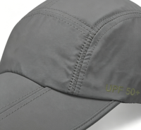 Casquette de sport 5 panneaux UPF50+ protection solaire unisexe, imperméable, séchage rapide, en polyester, réglable, avec logo personnalisé, pour activités de plein air, décontractée, visière pare-soleil