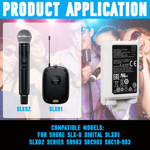 SB903 sostituzione della batteria per Shure SLX-D digitale modello serie SLXD1 SLXD2 SB903 SBC903 capacità di aggiornamento 3.6V 1200mAh - Product Image 5