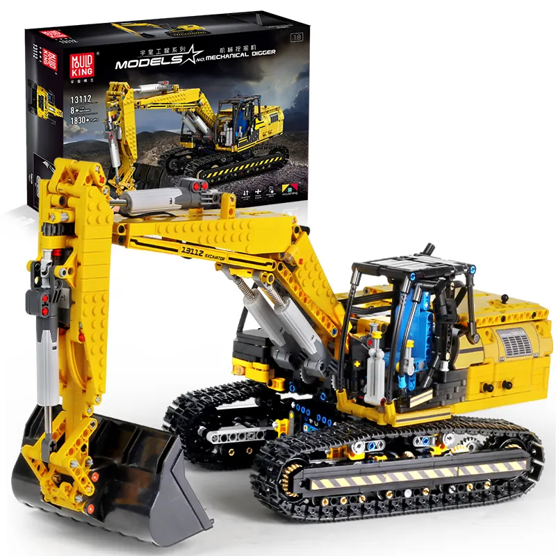 Mould King 13112 Mechanical Excavator Remote Control Building Blocks Toy Brick Set Engineering Vehicle Building Block