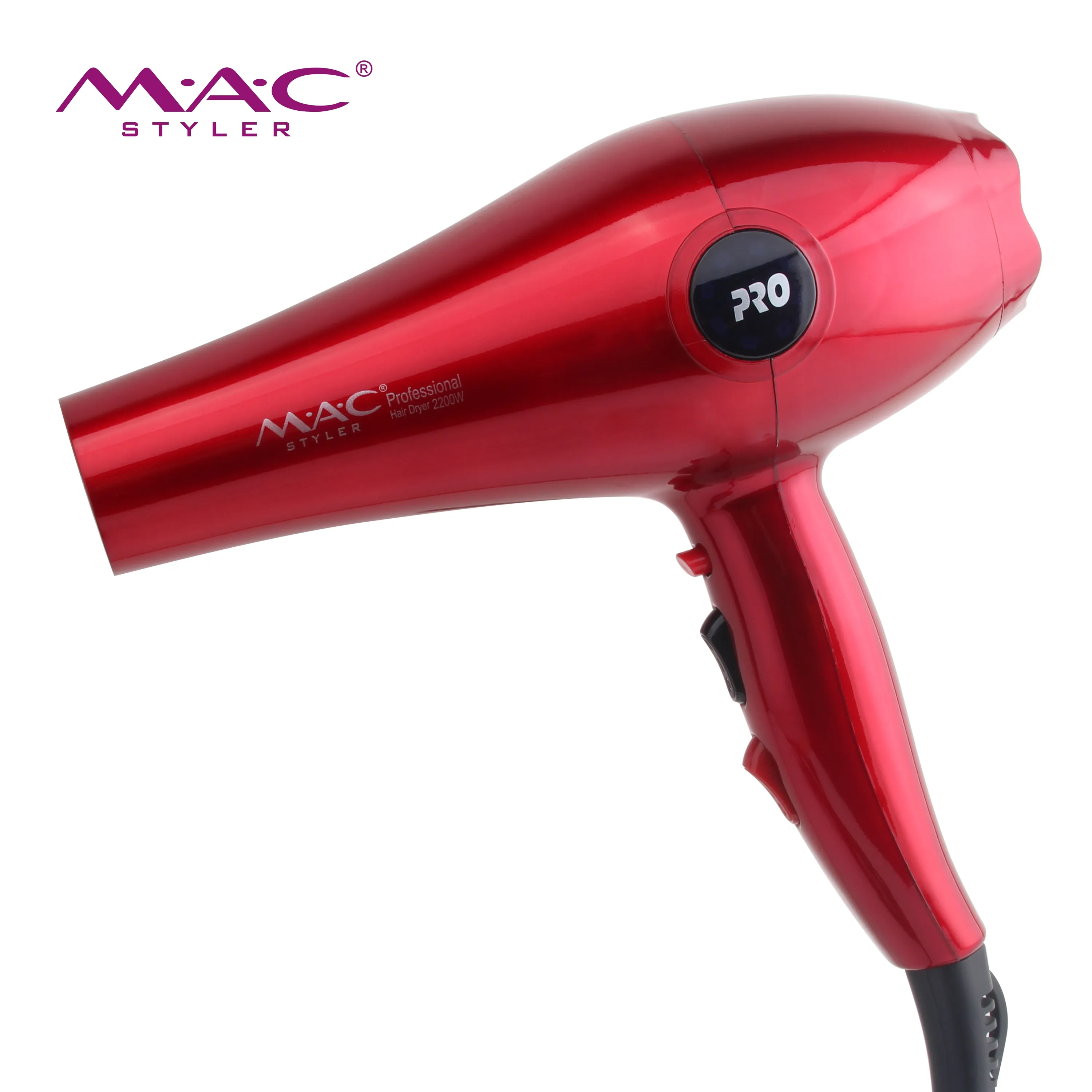 Mac nhà máy OEM giá thiết kế mới chuyên nghiệp tốc độ cao 2200W tóc Blower mát nút nhanh khô máy sấy tóc