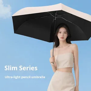 ร่มพับแบบแมนนวลรุ่นใหม่ น้ำหนักเบาพิเศษ ใยไฟเบอร์คุณภาพสูง ขนาดเล็ก พกพาสะดวก เคลือบกาวสีดำ กันแดด กันรังสียูวี ใช้ได้ทั้งแดดและฝน เหมาะสำหรับเป็นของขวัญ - Product Image 2