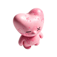 Usine chinoise de jouets en PVC sur mesure OEM – Figurine en vinyle Cœur éclaboussuré rose, acceptant la personnalisation de dessins et de moules – Jouet de collection