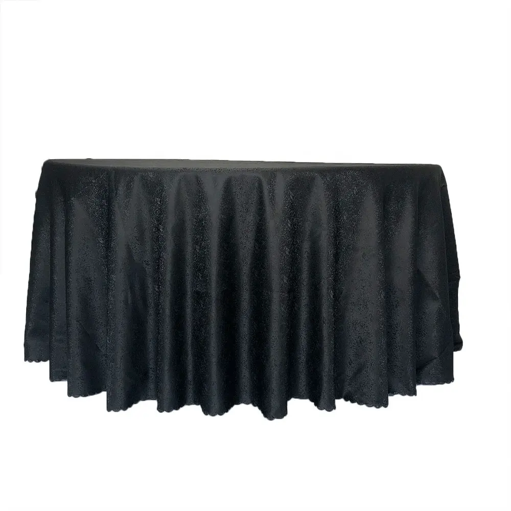 Premium Polyester Fabric Table Cloth Damask black Tablecloth for Wedding Party Banquet Events Hotel Restaurant