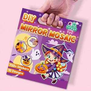 Fashion Kids Paper Toy Cute Halloween Theme Spark Creativity String and Decorate Mirror Mosaic DIY Craft <b>Kit</b> Set - Product Image 1