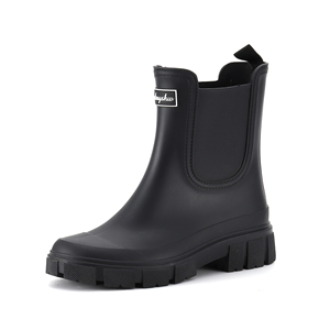 FSZ-34 Nouvelles bottes de pluie imperméables en PVC pour femmes, antidérapantes, noires, pour toutes les saisons, travail en cuisine - Product Image 1