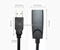 USB2.0 kabel data ekstensi sinyal USB2.0 koneksi jarak jauh pria ke Wanita kabel ekstensi USB2.0