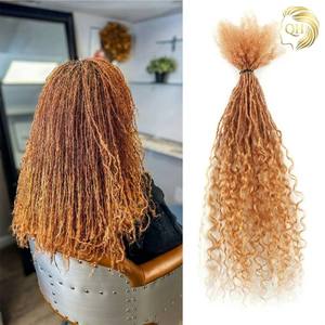 Extensions permanentes Micro Locs entrelacées à pointes longues et bouclées, 100% cheveux humains naturels doux, 16-24 pouces, toutes couleurs - Product Image 1