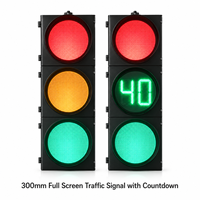 Feu de signalisation LED Yongwei 300 mm pour vélo, rouge, jaune, vert (RYG), avec affichage intégré du compte à rebours, alimentation secteur pour circulation routière