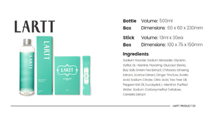น้ำยาบ้วนปาก LARTT พรีเมียม ปราศจากสารสกัดจากแอลกอฮอล์ ขนาดปกติ ผสมฟลูออไรด์และสารสกัดจากสมุนไพร สำหรับการดูแลช่องปากอย่างอ่อนโยนทุกวัน จากประเทศเกาหลี - Product Image 6