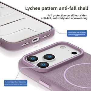 Per <span class=keywords><strong>IPhone</strong></span> 16 17 <span class=keywords><strong>Pro</strong></span> Max Luxury Litchi Pattern TPU custodia in pelle magnetica sottile anello opaco Feeling per <span class=keywords><strong>IPhone</strong></span> 15 <span class=keywords><strong>14</strong></span> 13 12 - Product Image 3