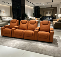 Fauteuil de cinéma inclinable en cuir sur mesure de luxe, style capsule spatiale, avec massage électrique, siège VIP pour salle de cinéma, mobilier