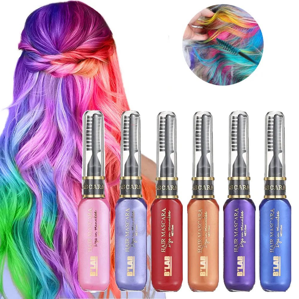 Cosplay Diy Niet-Giftige Wasbare Tijdelijke Haarkleur Krijtset Voor Meisjes Haarverf Kammen Custom Logo Party Home Haarkleuring
