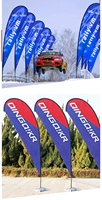 Drapeaux de plumes de plage AD jardin en bordure de route en polyester personnalisé nouveau support de bannière personnalisé promotionnel en plein air populaire