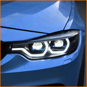 Para <span class=keywords><strong>BMW</strong></span> F32 F36 Serie 4 M4 2013-2019 Faro LED Estilo M3 Competition Doble Proyector con Escaneo de Encendido y Marco Azul Plateado - Product Image 4