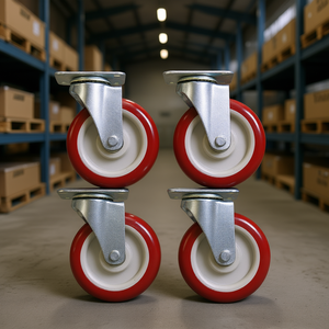 Roues pivotantes robustes en polyuréthane de 5 pouces avec roulement à billes pour la logistique d'entreposage - Product Image 2