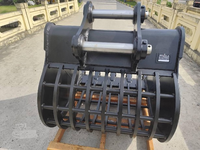 Godet de criblage squeletté pour pelle hydraulique 20 tonnes, 0,8 m³, en acier Q355B, ouverture de mâchoire 1350 mm, pour la séparation de terre et de pierres, et le remblaiement de tuyaux