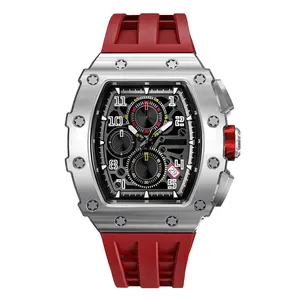 Casual Chronograph Wristwatch Date Many Layer Dial Reloj Oro Con Correa Azul Silicona Watch Brand Luxuriy Watch Wrist For Man