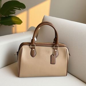 Bolso Boston de Cuero Genuino con Logotipo Ly, Dos Correas, Gran Capacidad, Cierre de Cremallera, Bolso de Hombro de Diseño de Lujo para Mujer - Product Image 3