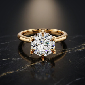 Anillo de Compromiso Solitario con Diamante Cultivado en Laboratorio, Certificado IGI, Seis Puntas, Diseño Minimalista, Oro 10K 14K 18K, Plata 925 935 - Product Image 1