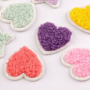 Stock 3cm Mini Iron on Chenille Embroidered Colorful Heart Star Patch for <b>Hat</b> <b>Bag</b> Decoration - Product Image 4