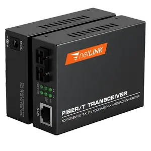 Netlink-Convertidor de medios ópticos de fibra de HTB-1100, 100M, multimodo de doble fibra, grado de telecomunicaciones, Original