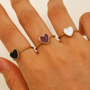 Anillo de Cristal Abierto con Gema en Forma de Corazón, Estilo Minimalista Europeo Americano, Diseño Náutico, Unisex, de Alta Gama, Marca FANXING - Product Image 1