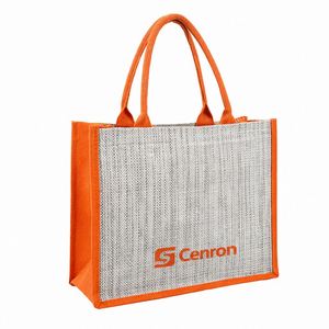 Bolsa de Yute Pintada a Mano con Asa Larga, Diseño de Letras, Logotipo Personalizable, Ecológica, Tamaño Mediano, Embalaje Universal - Product Image 6