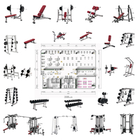 Machine Smith multifonctionnelle 8 stations en acier avec pile de poids de 160 kg pour l'entraînement musculaire et la musculation
