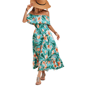Robe élégante pour femmes, col halter, épaules dénudées, coupe ajustée, décontractée, pour les fêtes, à porter au quotidien, robe tendance pour femmes - Product Image 2