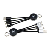 Nuevo producto 3 en 1Cable 16CM Cable DE DATOS trenzado de nailon luminoso de carga corta para teléfono móvil