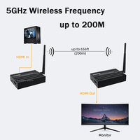 Nouvel Extenseur HDMI Sans Fil 200m, Émetteur et Récepteur HDMI avec Transmission 1080p, Matériel en Alliage d'Aluminium, Accessoire TV