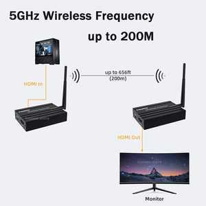 Mới không dây HDMI Extender 200m HDMI máy phát và máy thu với 1080P truyền vật liệu hợp kim nhôm TV accessor - Product Image 2