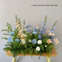 Nouveautés, vente flash, chemin de table en fleurs artificielles, chemin de table floral pour mariage, rangées d'arrangements pour la décoration de mariage