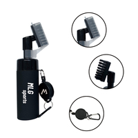 Logo personnalisé Brosse de nettoyage de club de golf Brosse à eau de golf noir mat brillant avec clip rétractable