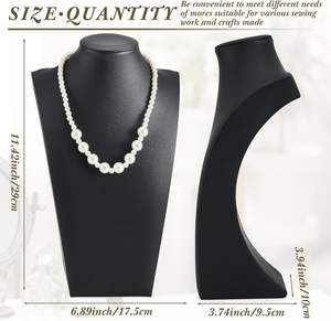 Présentoir de cou en cuir personnalisé pour bijoux, buste de mannequin pour colliers, boucles d'oreilles et bracelets - Product Image 2