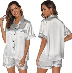 थोक कस्टम प्रिंट बांस महिलाओं के लिए पजामा सेट महिला स्लीववियर पायजामा पीजेएस - Product Image 2